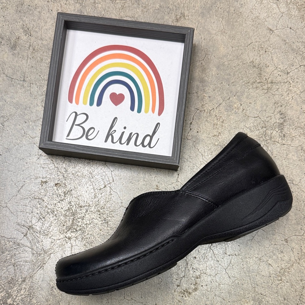 Dansko Black Leather Mules